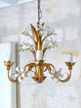 Load image into Gallery viewer, Gorgeous Gilded Enameled Chandelier Ceiling 70&#39;s Regency Mid Century HANS KOGL
