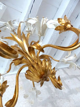 Load image into Gallery viewer, Gorgeous Gilded Enameled Chandelier Ceiling 70&#39;s Regency Mid Century HANS KOGL
