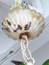 Load image into Gallery viewer, Charming Florentine Chandelier Painted Metal Tole Flowers 60&#39;s Italian Ceiling
