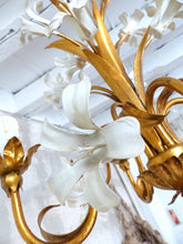 Load image into Gallery viewer, Gorgeous Gilded Enameled Chandelier Ceiling 70&#39;s Regency Mid Century HANS KOGL
