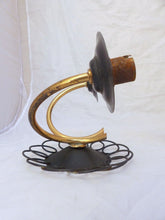 Load image into Gallery viewer, Gorgeous Pair Wall Light Sconces ART DECO France 1950 Black Metal Brass
