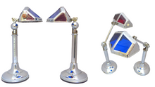 Load image into Gallery viewer, OMG Rare Pair Desk Lamp PIROUETT Art Deco Bauhaus 1930 - Red &amp; Blue Light
