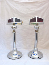 Load image into Gallery viewer, OMG Rare Pair Desk Lamp PIROUETT Art Deco Bauhaus 1930 - Red &amp; Blue Light
