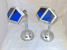 Load image into Gallery viewer, OMG Rare Pair Desk Lamp PIROUETT Art Deco Bauhaus 1930 - Red &amp; Blue Light
