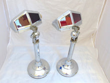 Load image into Gallery viewer, OMG Rare Pair Desk Lamp PIROUETT Art Deco Bauhaus 1930 - Red &amp; Blue Light
