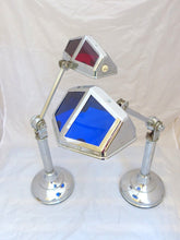 Load image into Gallery viewer, OMG Rare Pair Desk Lamp PIROUETT Art Deco Bauhaus 1930 - Red &amp; Blue Light
