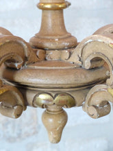 Load image into Gallery viewer, Gorgeous Vintage Italian 5 Arms Gilded Carved Wood Chandelier Candlestick 1950
