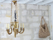 Load image into Gallery viewer, 19tTH Antique French 6 Arms Ormolu Bronze Chandelier Crystal Ceiling CharlesX
