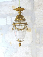 Load image into Gallery viewer, Gorgeous French Hall Lantern 19TH Chandelier Gilded Bronze Cut Crystal Ceiling
