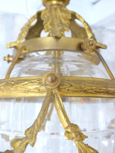 Load image into Gallery viewer, Gorgeous French Hall Lantern 19TH Chandelier Gilded Bronze Cut Crystal Ceiling
