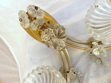 Load image into Gallery viewer, Vintage Venetian PAIR Wall Light Glass Drop Cup Beads Prims 1960 RARE Sconce
