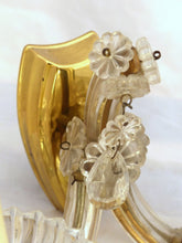 Load image into Gallery viewer, Vintage Venetian PAIR Wall Light Glass Drop Cup Beads Prims 1960 RARE Sconce
