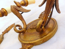 Load image into Gallery viewer, ANTIQUE PAIR French Empire Wall Light Sconce RARE 2 Light Swans Bronze 1930
