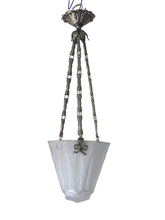 Load image into Gallery viewer, Antique French ART DECO Ceiling Suspension Chandelier 1930 Signed Muller Freres
