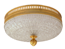 Load image into Gallery viewer, Gorgeous Vintage French Empire Ceiling D: 10&quot; Gilded Bronze &amp; Glass 1950s
