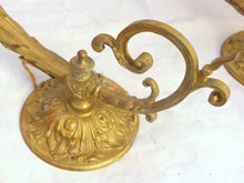 Load image into Gallery viewer, XL Large Antique PAIR French Gilded Bronze Wall Light Sconce 2x Rare Shades
