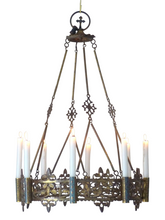 Load image into Gallery viewer, Antique French Sanctuary Church Crown Chandelier Ceiling Religious 19TH Gothic
