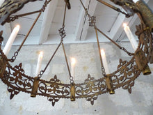 Load image into Gallery viewer, Antique French Sanctuary Church Crown Chandelier Ceiling Religious 19TH Gothic
