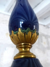 Load image into Gallery viewer, 1930 Gorgeous Antique French Bronze RARE Cobalt Porcelain Chandelier Louis XVI
