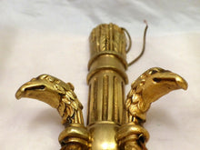 Load image into Gallery viewer, Vintage PAIR French Empire Wall Light Sconce 2 Lights Torch Gilded Bronze 1950
