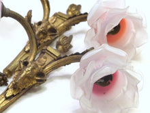 Load image into Gallery viewer, Antique PAIR French Gilded Bronze RAM Deco Wall Light Sconce LouisXVI Pink Shade
