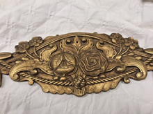 Load image into Gallery viewer, 1930 ART DECO Antique French Gilded Bronze Pediment 14&quot; Hardware Salvage 207
