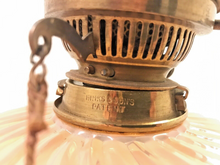 Load image into Gallery viewer, XL BACCARAT Pink Bamboo &amp; HINKS Corinthian Bronze Mount Kerosene Oil Lamp 19TH
