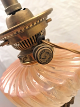 Load image into Gallery viewer, XL BACCARAT Pink Bamboo &amp; HINKS Corinthian Bronze Mount Kerosene Oil Lamp 19TH
