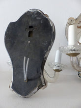 Load image into Gallery viewer, Gorgeous Antique Pair Sconce Wall Light Mirror 1880 Crystal cups Venetian Murano
