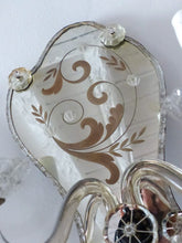 Load image into Gallery viewer, Gorgeous Antique Pair Sconce Wall Light Mirror 1880 Crystal cups Venetian Murano
