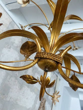 Load image into Gallery viewer, Nice Gilded Enameled Flower Chandelier Ceiling 70&#39; Regency Mid Century HANS KOGL
