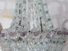 Load image into Gallery viewer, Antique Chandelier Rock Crystal Beads Purple Drops 1930 MURANO Rare
