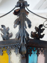 Load image into Gallery viewer, Gorgeous 27&quot; French Lantern Gothic Castle Tole Iron Late 19TH Chandelier Ceiling
